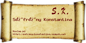 Sáfrány Konstantina névjegykártya